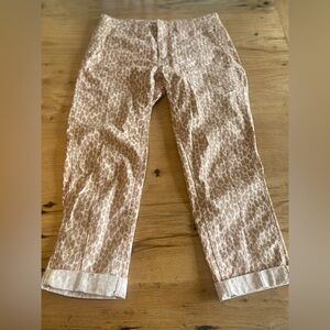 Anthropologie Animal Print Cuffed Jean Peach‎ Brown Women’s 28 Preloved